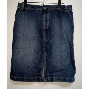 Vtg Tommy Hilfiger Womens Long Denim Skirt Size 10 Carpenter Blue Jean Y2K